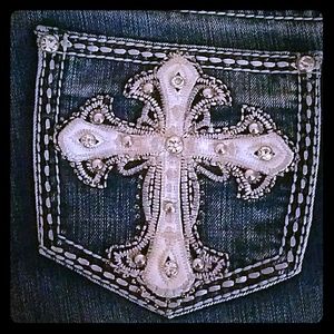 Wired Heart Jeans w/Cross Bling