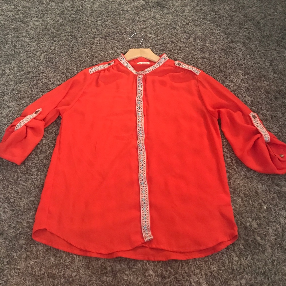 Chiffon button down