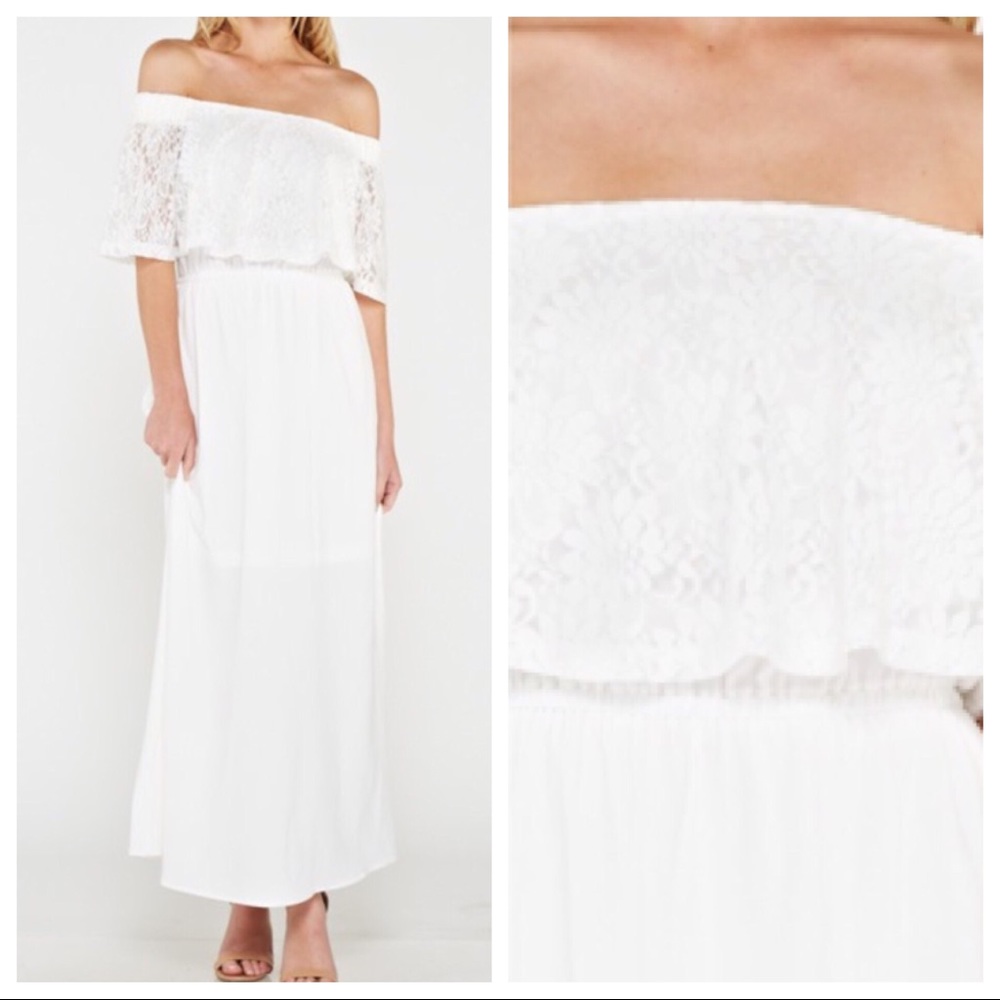 ✨LAST ONE SALE ✨White off the shoulder maxi dress - Picture 4 of 4