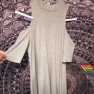 Gray dress with cutout shoulders