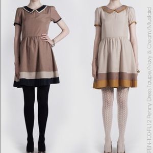 Brown and Navy Dear Creatures Penny Dress