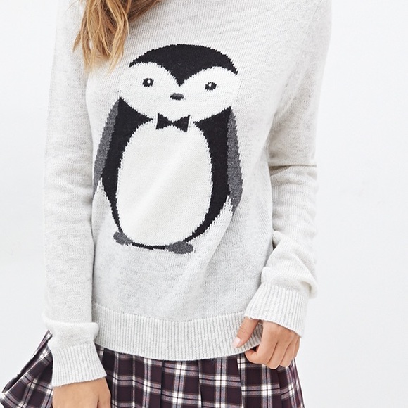 Forever 21, Size Small, White Penguin Sweater - Picture 5 of 6