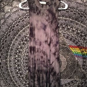 Black and gray tie dye t-shirt dress