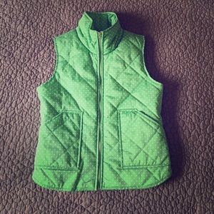 Peach Love green puffer vest