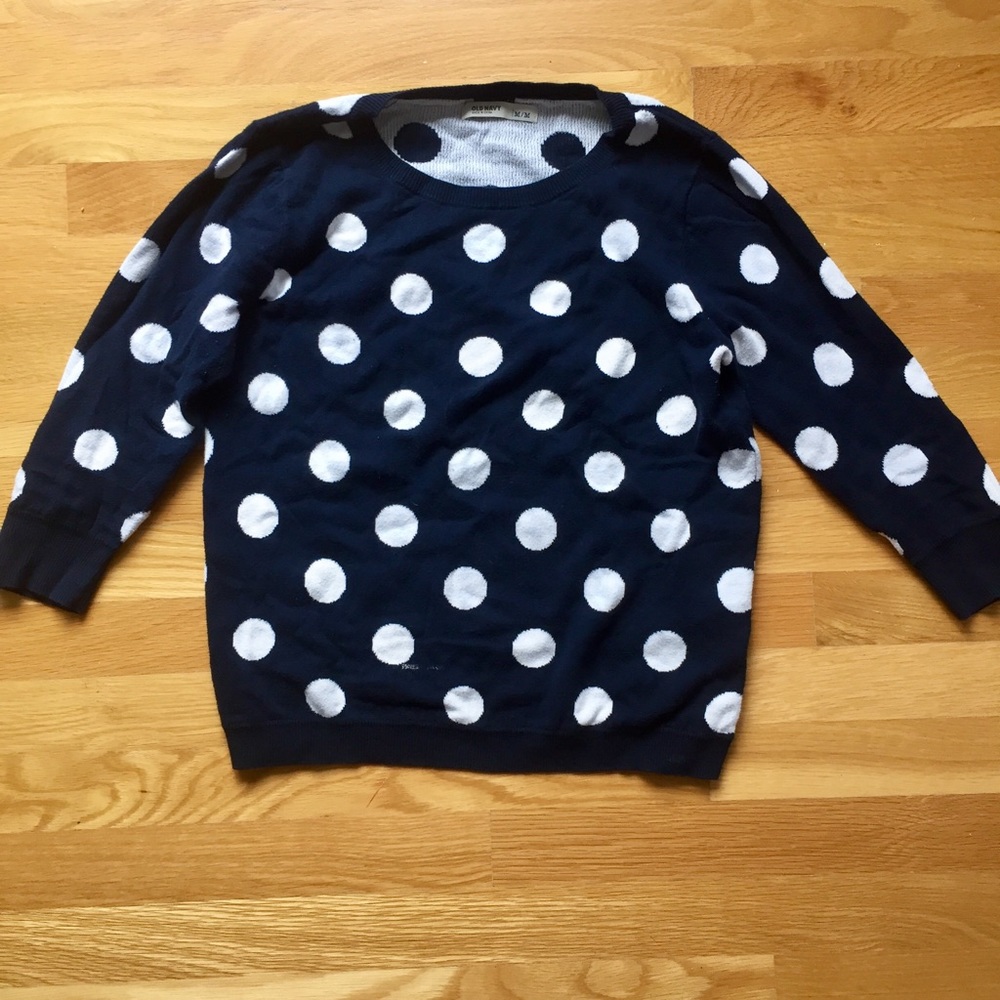 Medium Blue Polka dot Crewneck Sweater
