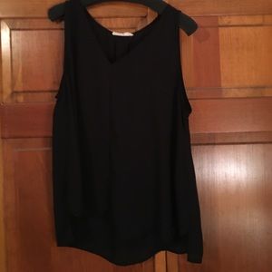 Black sleeveless blouse