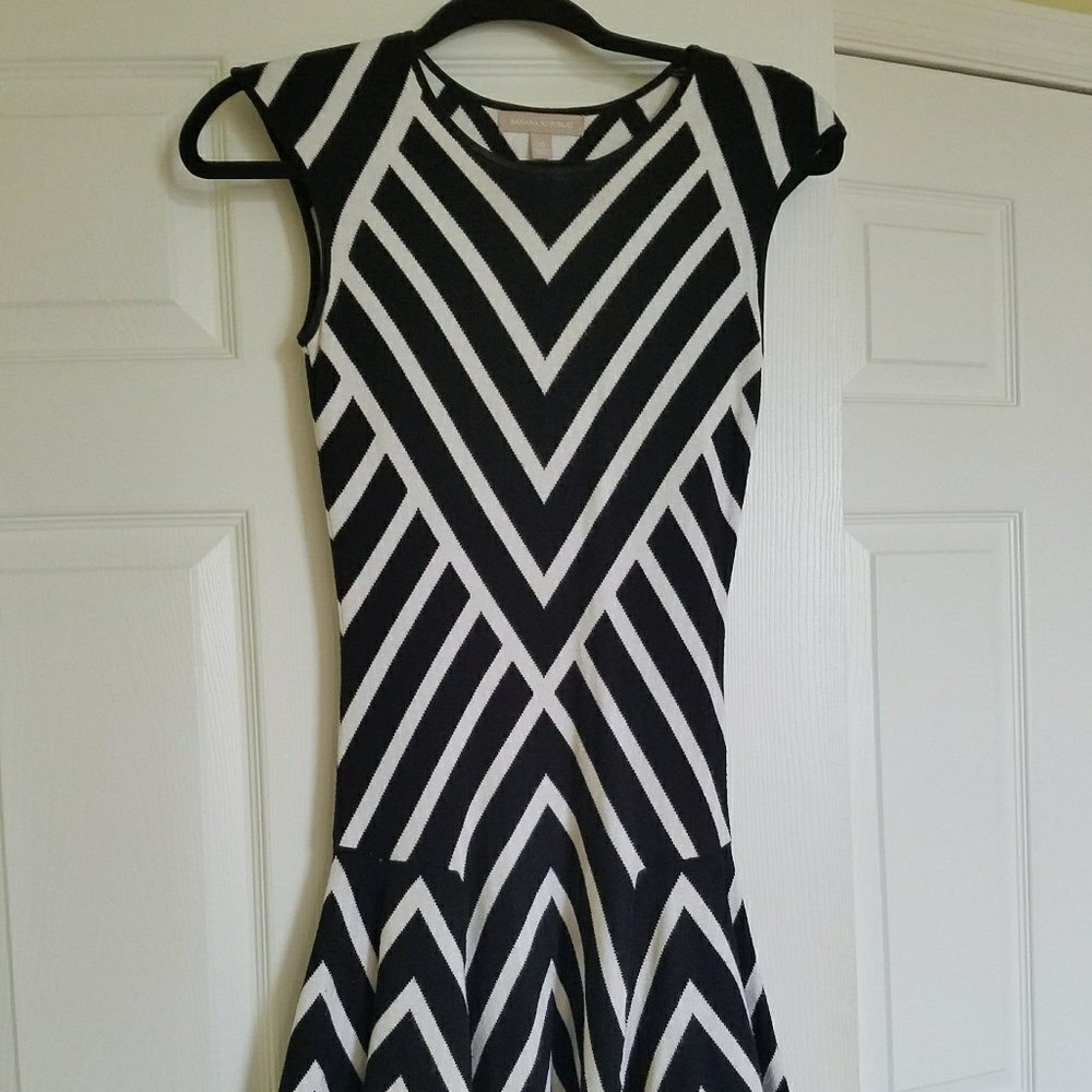 Black and white striped knit Banana Republic dress
