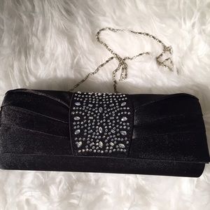 Classic black clutch
