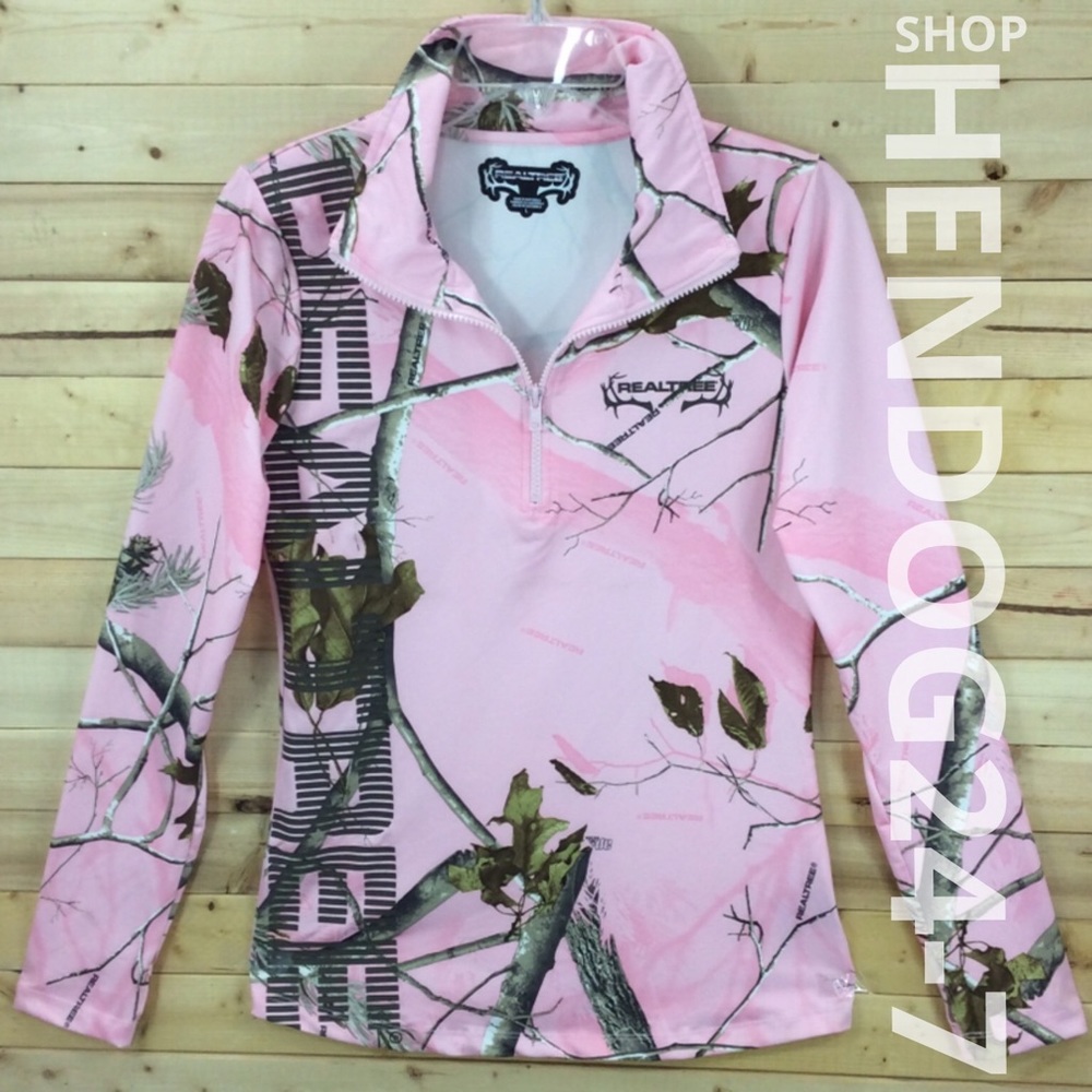 REALTREE 1/4 ZIP PULLOVER L/SLV THUMB HOLES