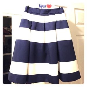 Blue and white stripped skirt