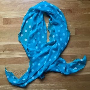 Teal Polka Dotted Scarf