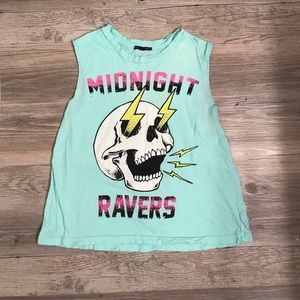 Midnight Ravers Skull Graphic Tank Top