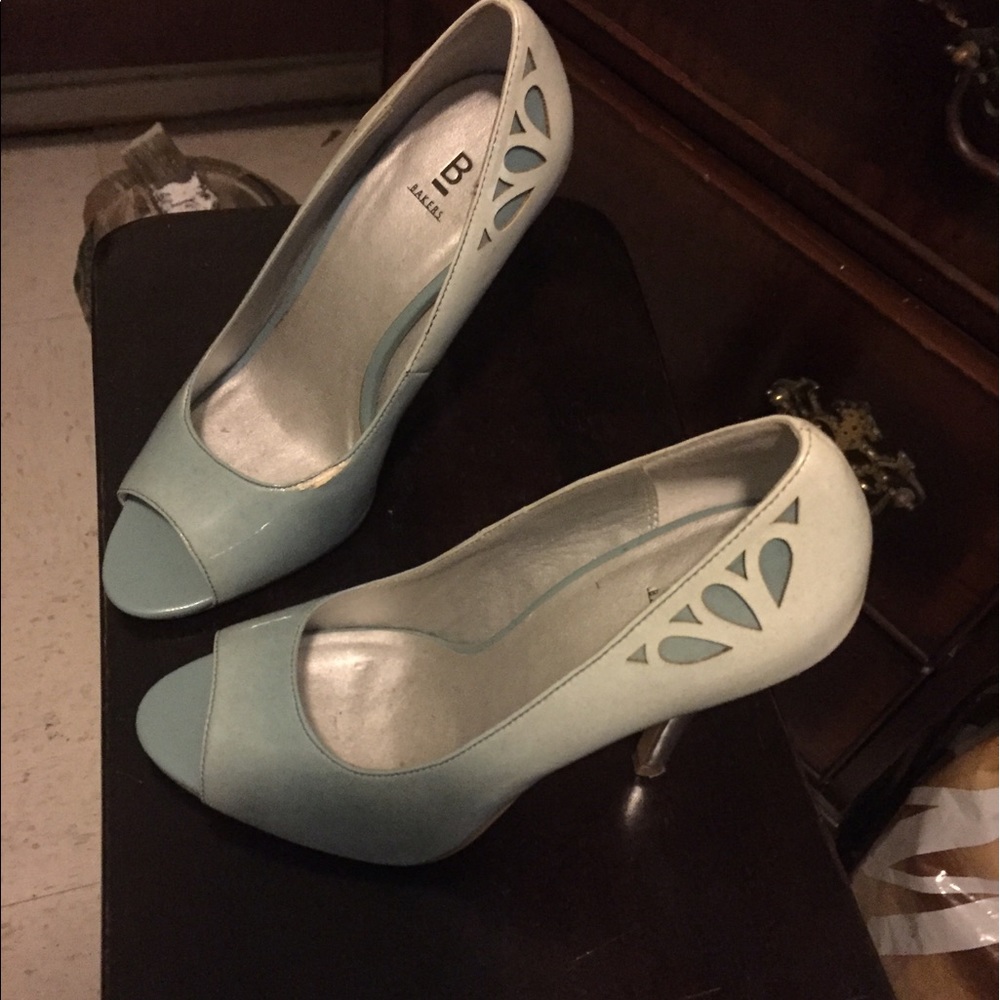 White and blue pumps from Barkers