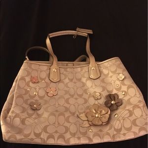 Coach floral appliqué carryall