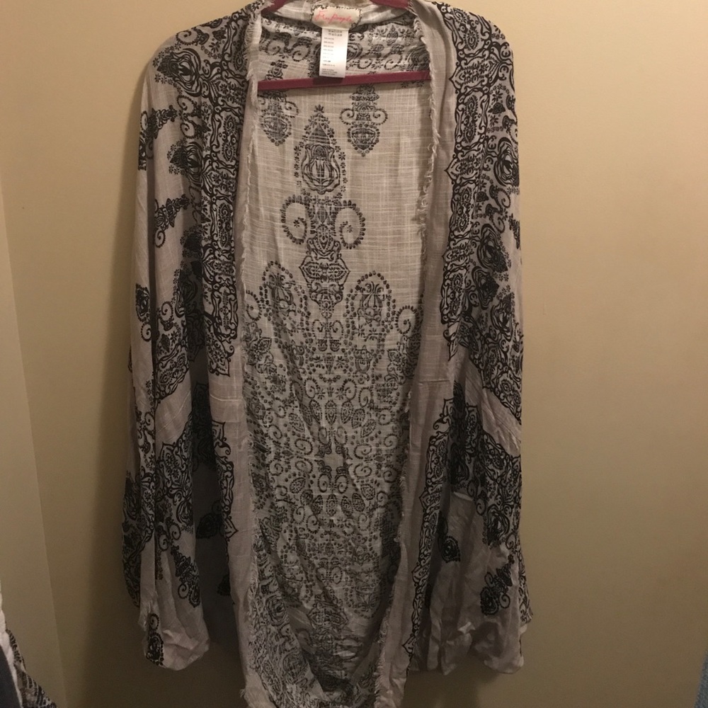 Free people raw edge kimono