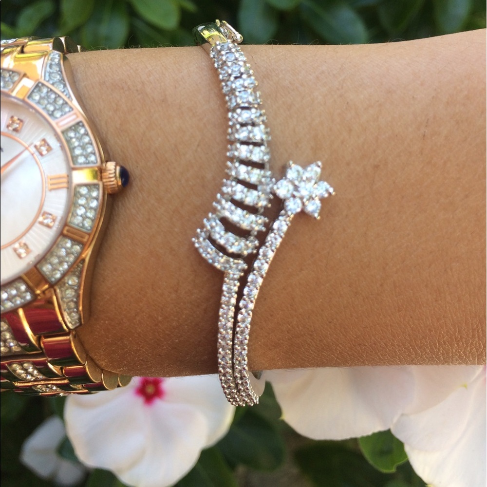 Flower Bangle statement bracelet