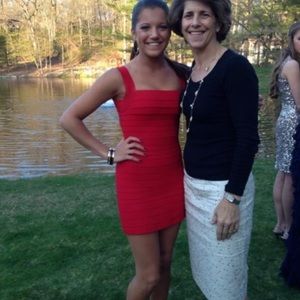 Sherri Hill Red Bandage Body Con Dress 0