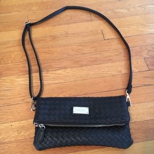 Nine West black fold over bag