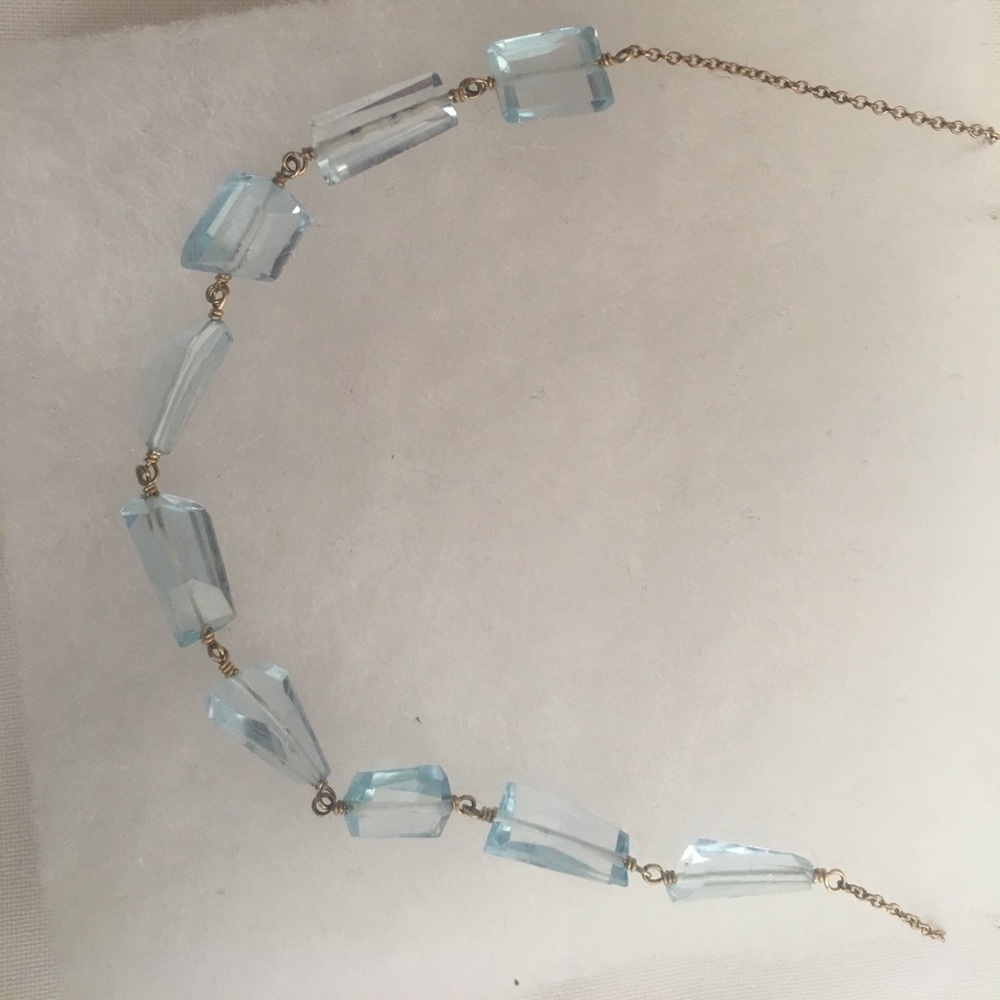 Blue Topaz 14 karat gold necklac