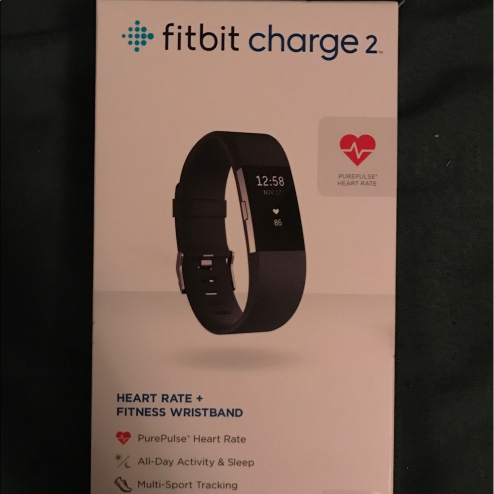 Fitbit Charge 2. Factory sealed. Size Large Black.
