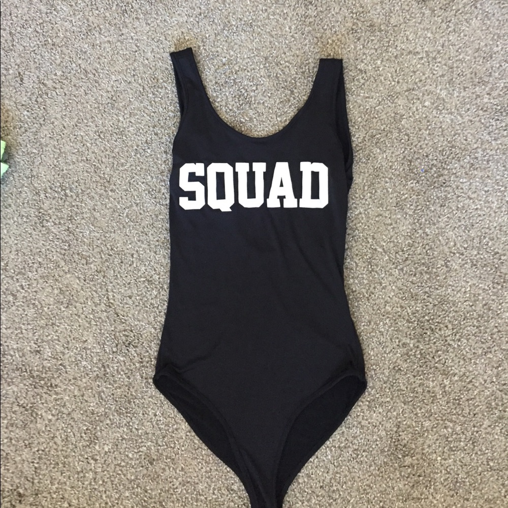 Forever 21 "Squad" bodysuit/bathing suit.