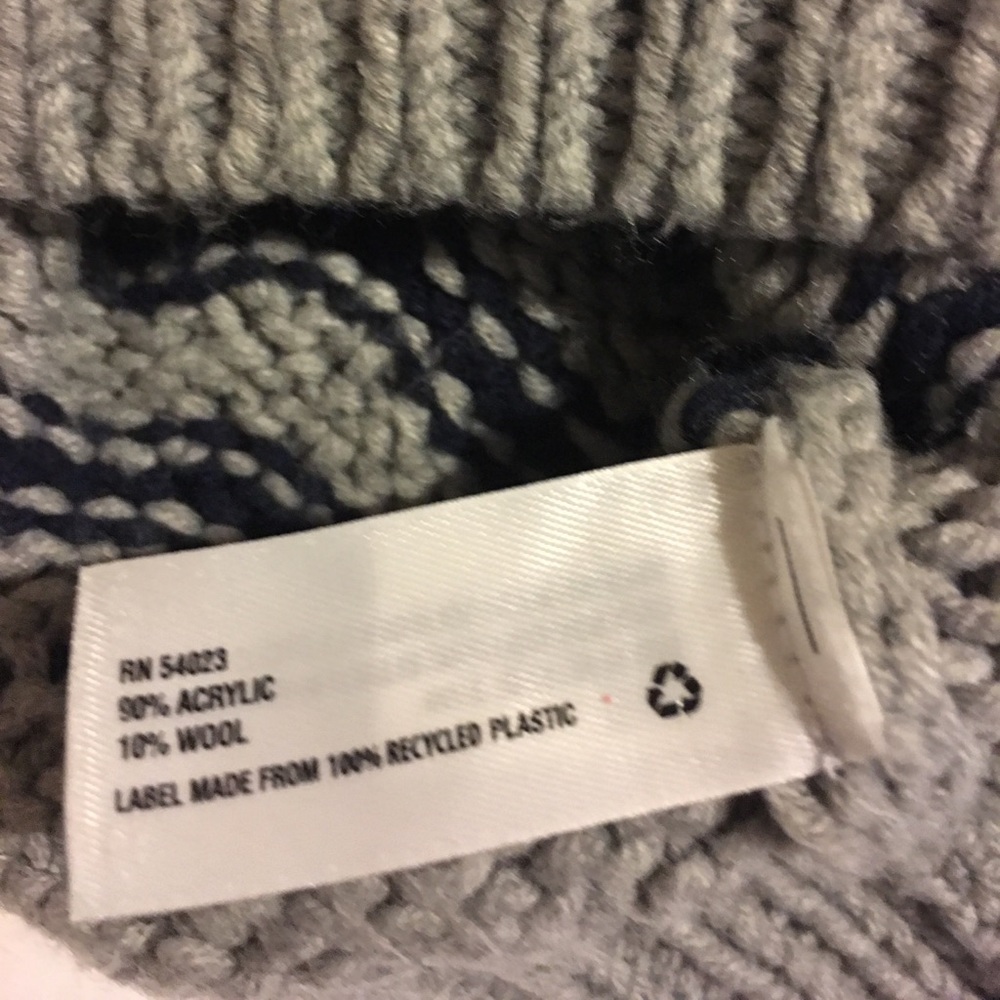 Gap Gray & Blue V-neck Long Sleeve Sweater M - Picture 5 of 6