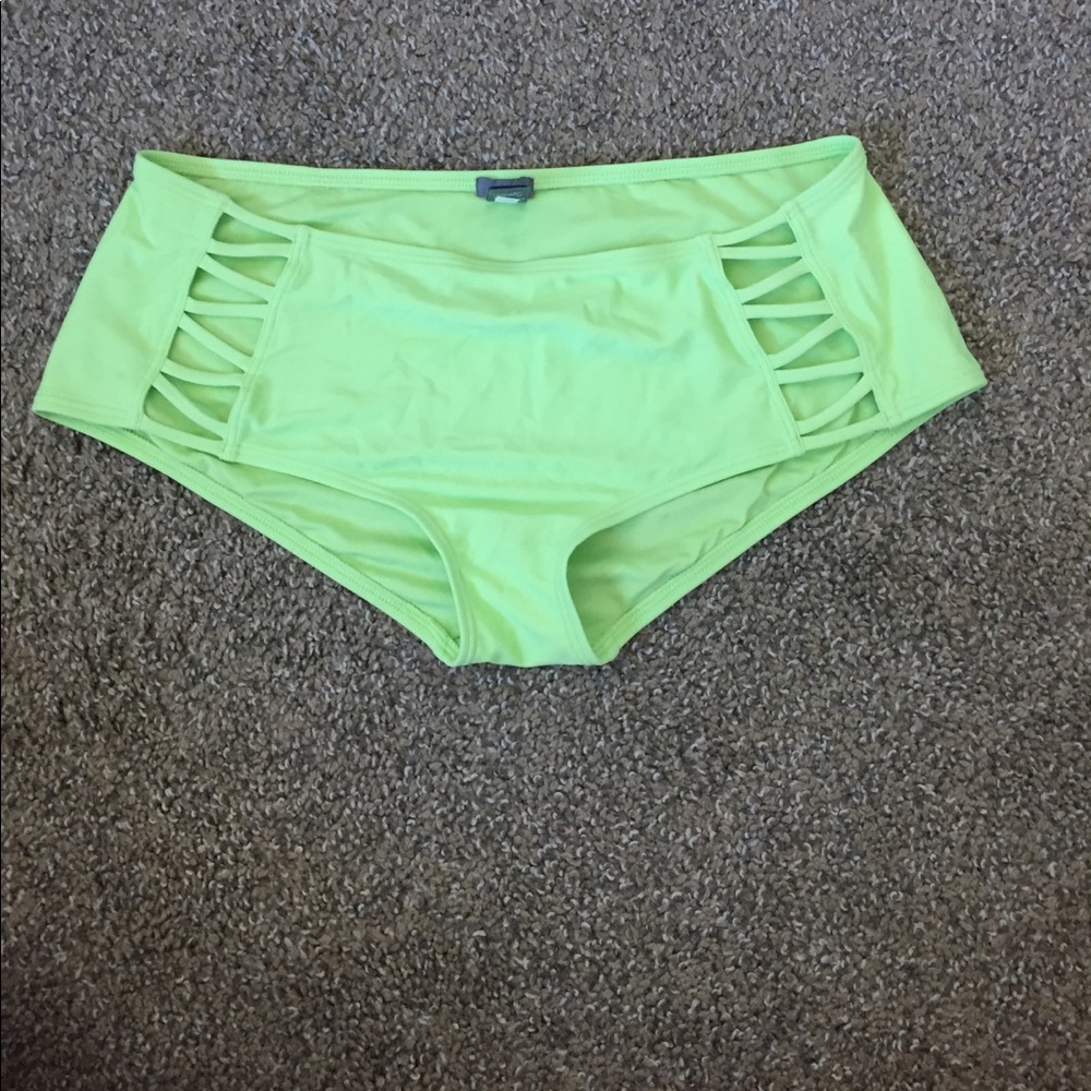Lime green high wasted bikini bottoms