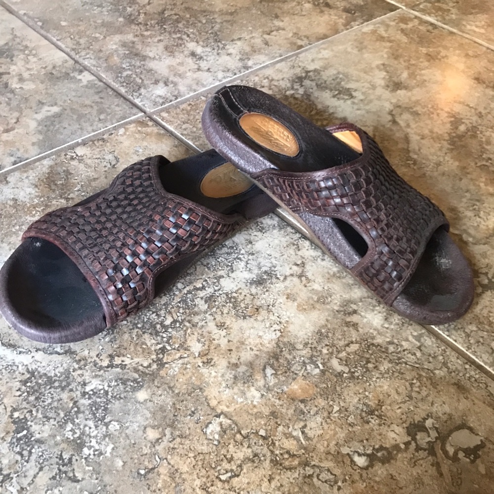 9 Sperry Leather Topslider Braided Sandals Men's