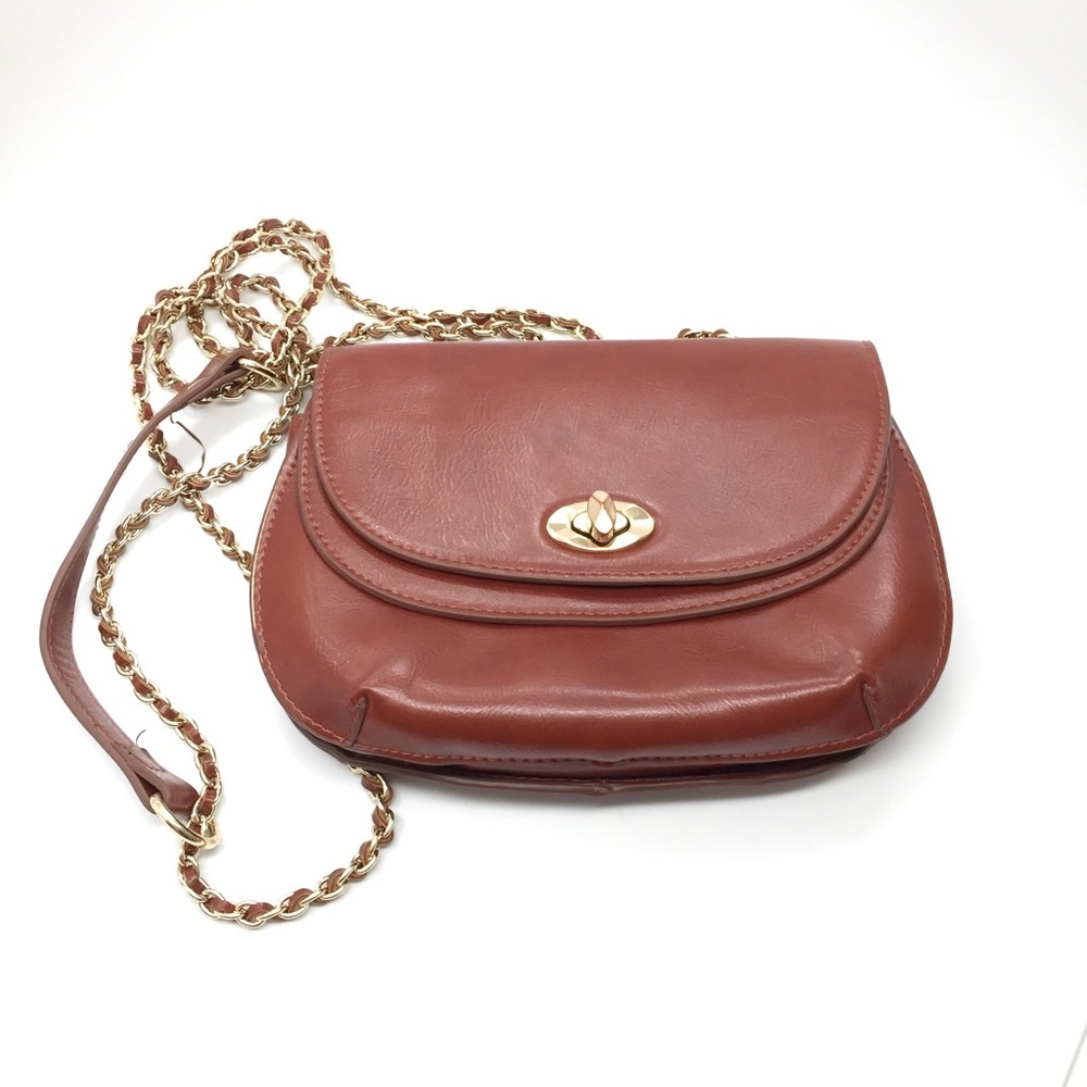 Brown cross-body purse