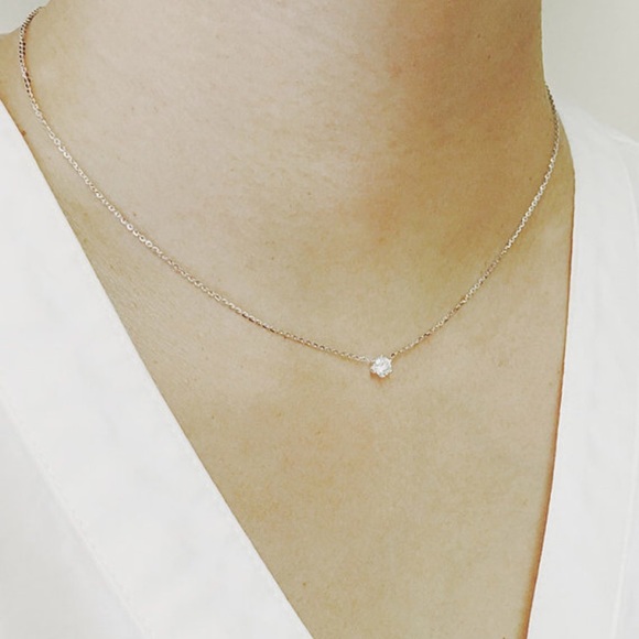 0.11 Ct. Diamond 6 Prong Set Necklace