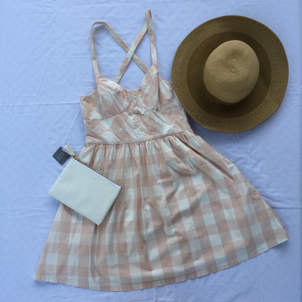 🌸Pink and white plaid summer dress🌸