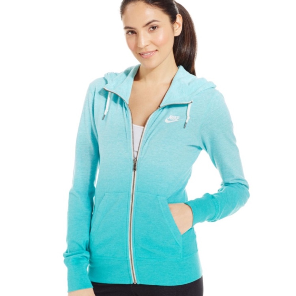 Turquoise Ombre Nike zip up jacket