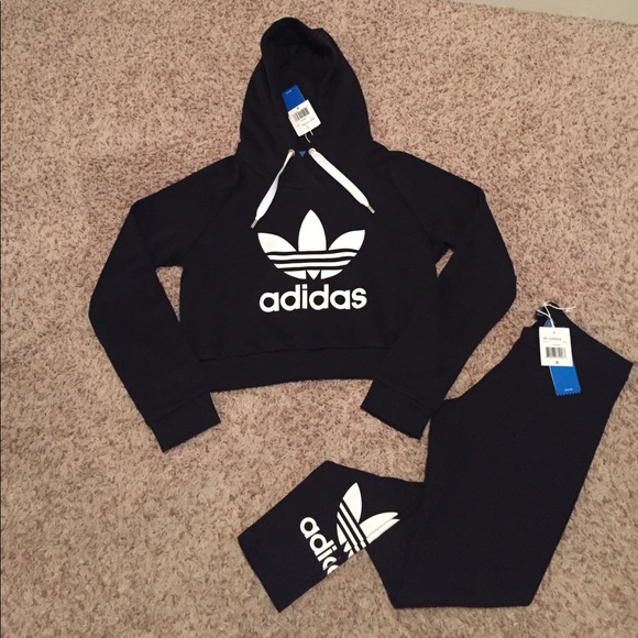 Adidas Pants - NWT ADIDAS CROP HOODIE & LEGGINGS SET