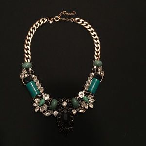 J Crew green bib necklace
