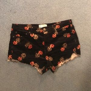 Free people corduroy floral shorts