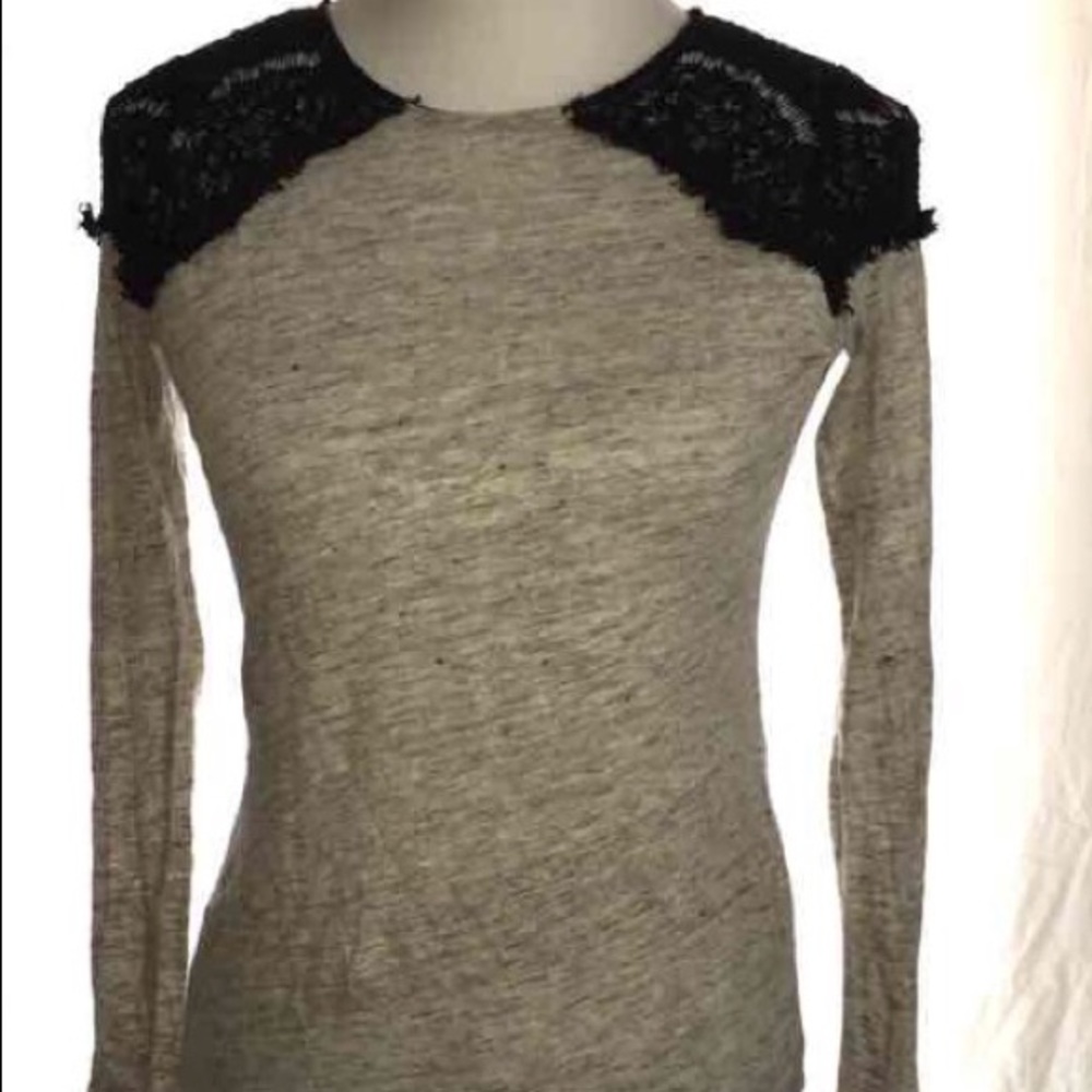 Zara shoulder lace capped long sleeve T
