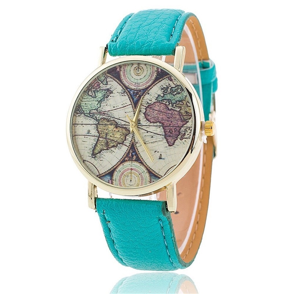 Mint Green Travelers World Map Watch NWT ⌚️