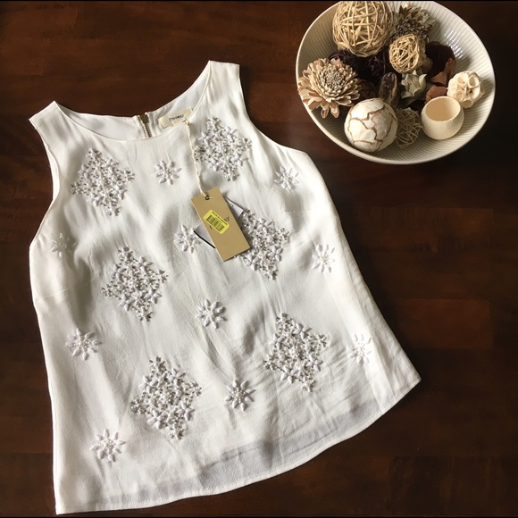 Freeway Tops - B2G1✨ Host Pick 6/23💄 White Beaded Blouse