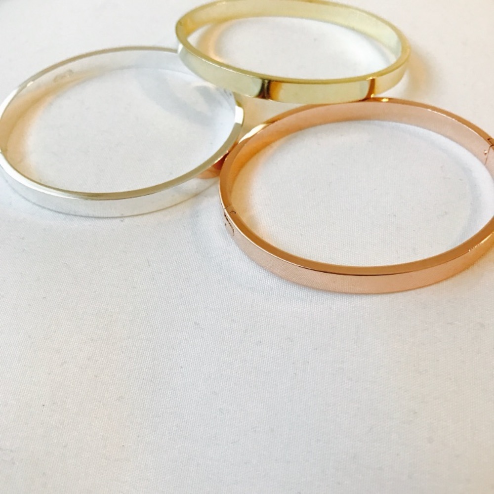 Shiny stainless steel bangles