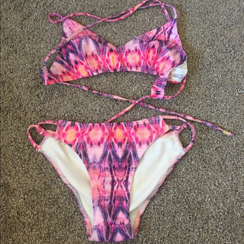 Pepermayo purple pink tie dye bikini set