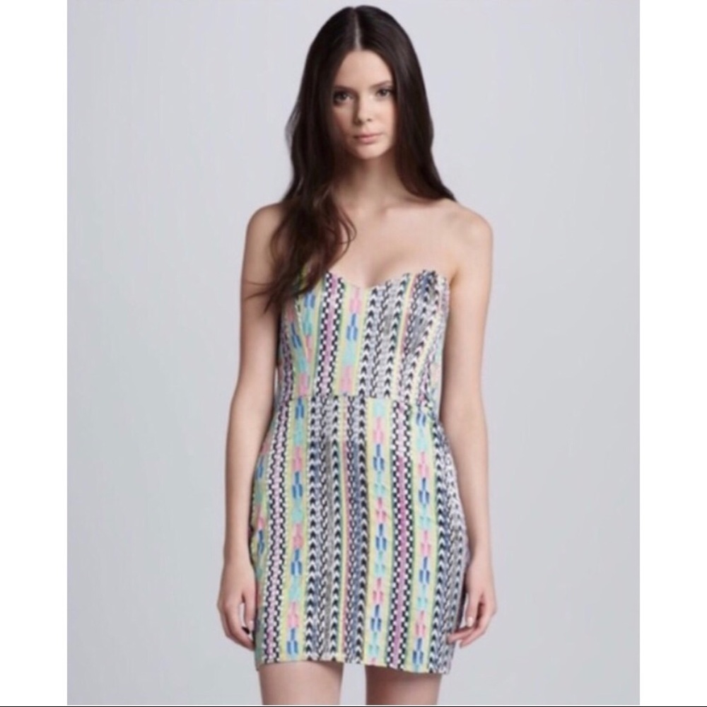 Parker sweetheart multicolor beaded cocktail dress