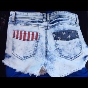 American flag cutoff jean shorts