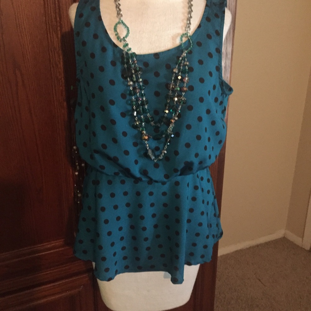 Eyelash Couture polka dot tank