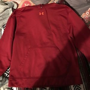 Men's Red and Orange Underarmour hoodie