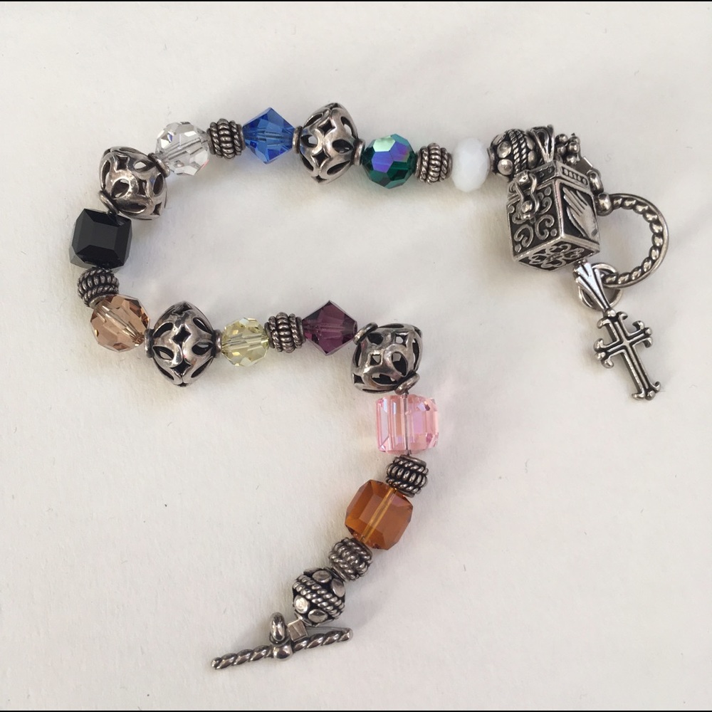 SOLD ‼️Multi-colored sterling silver prayer