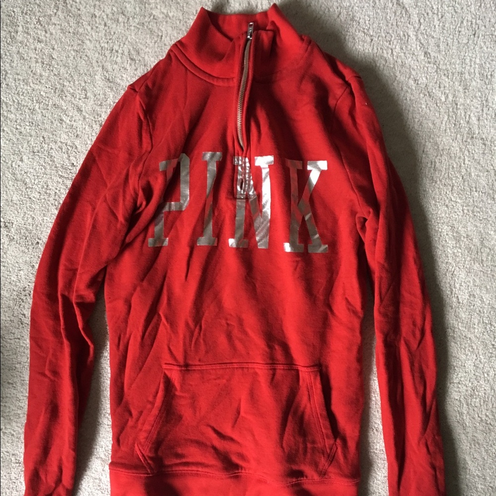 PINK 3/4 zip Buckeyes sweatshirt