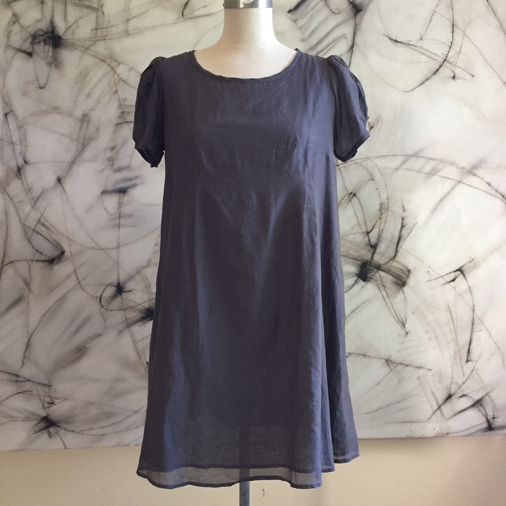 Graham & Spencer Gray Cotton Short Sleeved Dress