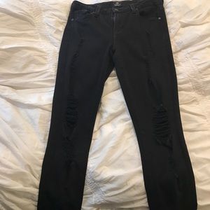 Just black distressed denim