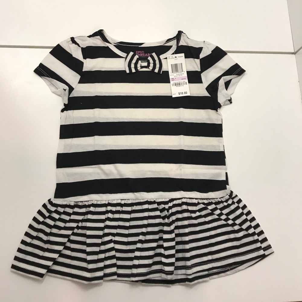 New epic threads striped black & white shirt