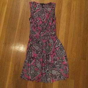 Paisley v neck work dress
